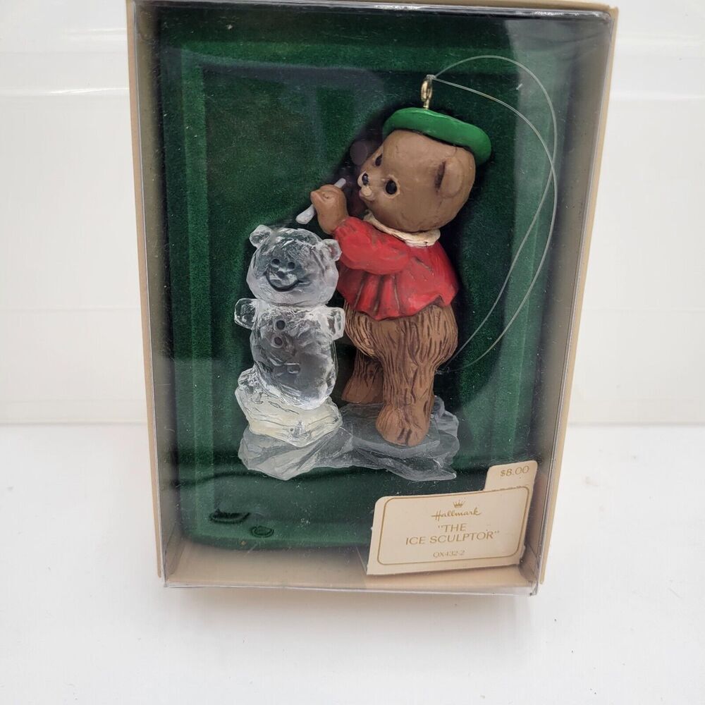 Hallmark The Ice Sculptor Artist Christmas Bear Ornament MINT in Box 1981